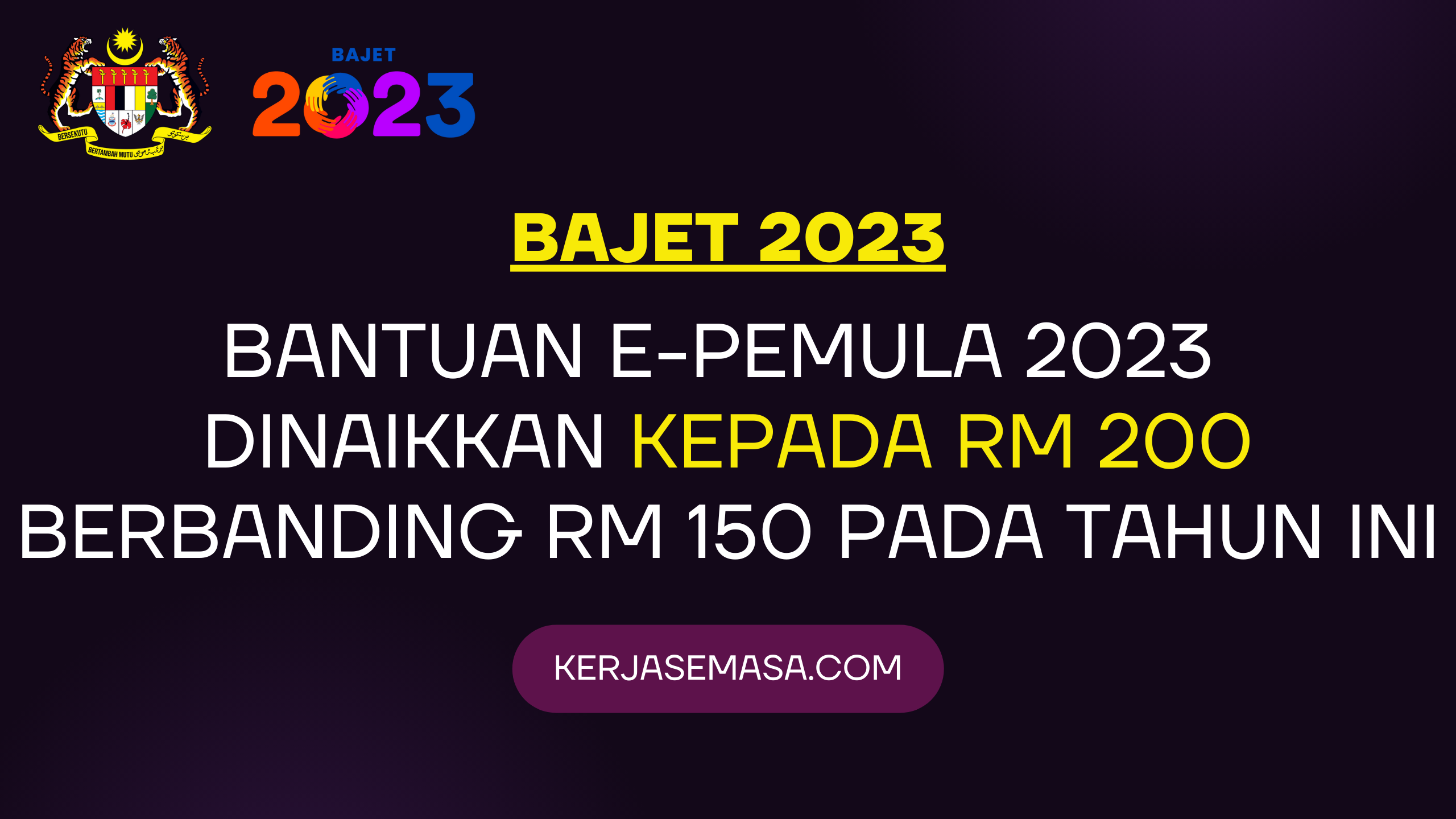 Bantuan e-Pemula Dinaikkan Kepada RM 200 Seorang